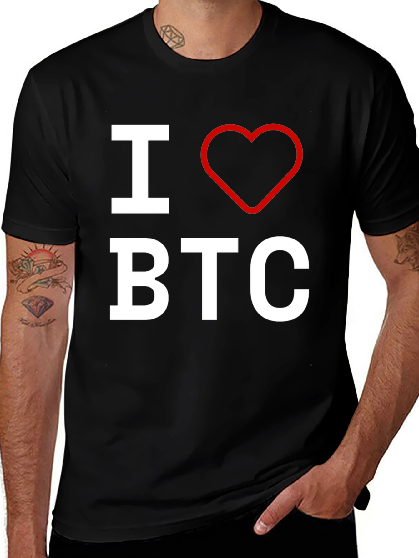 I Love BTC T-Shirt - Bitcoin Enthusiast Apparel