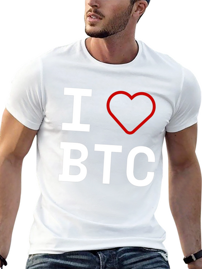 I Love BTC T-Shirt - Bitcoin Enthusiast Apparel