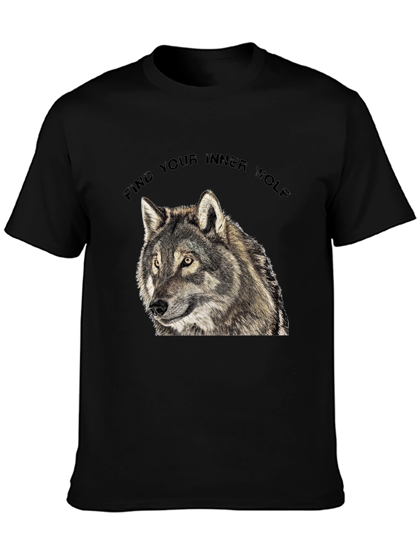 Inner Wolf T-Shirt - Black Wolf Graphic Tee