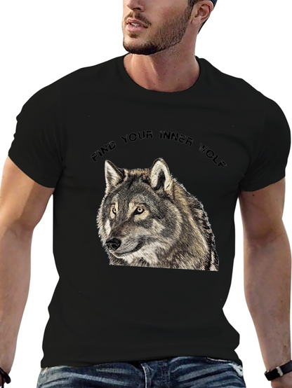 Inner Wolf T-Shirt - Black Wolf Graphic Tee
