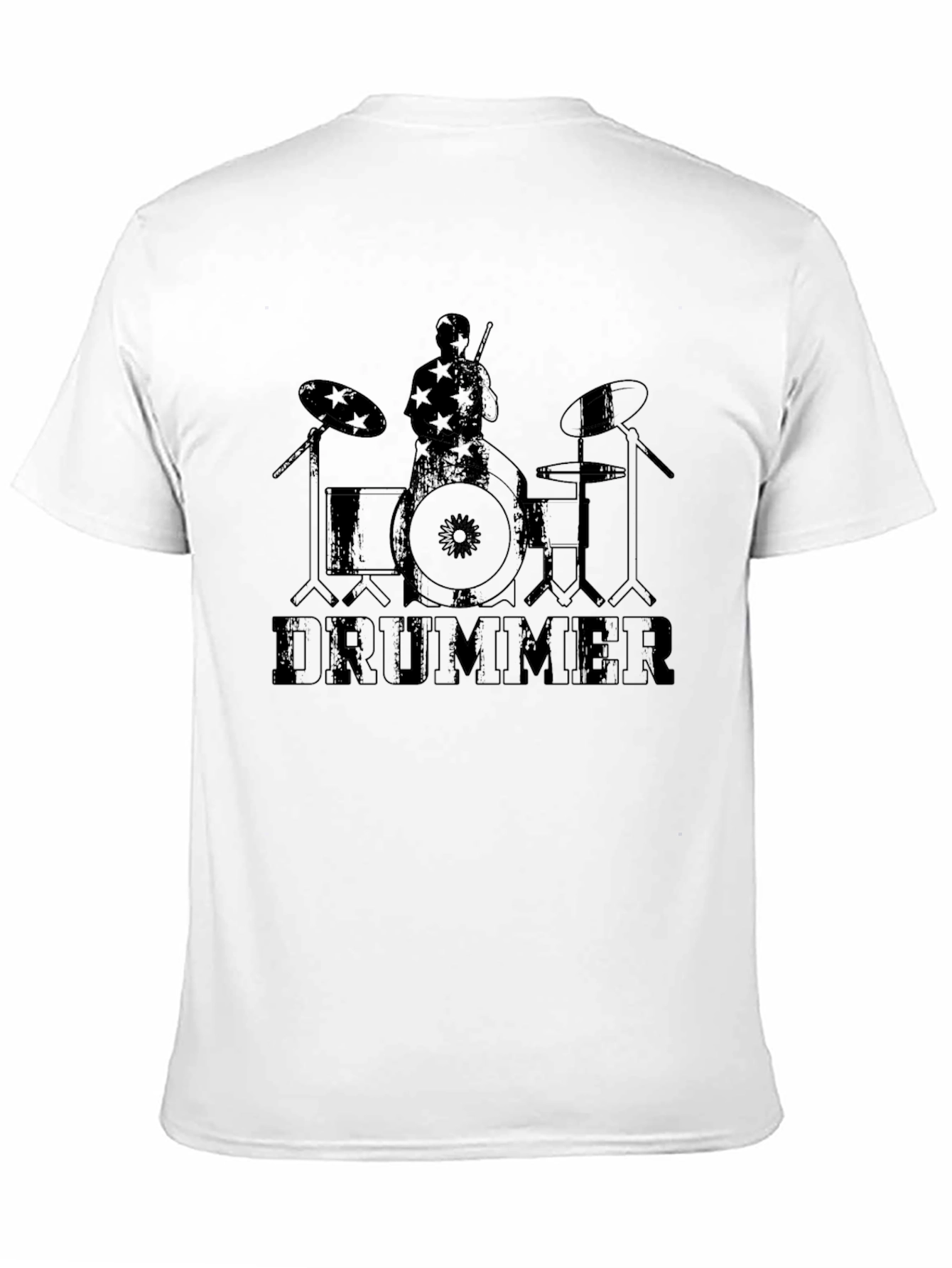 Drummer Graphic Print Black T-Shirt