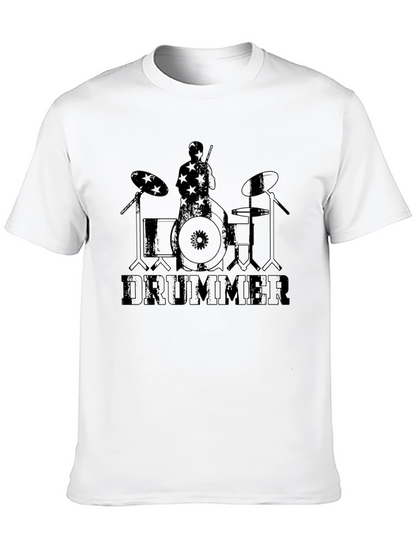 Drummer Graphic Print Black T-Shirt