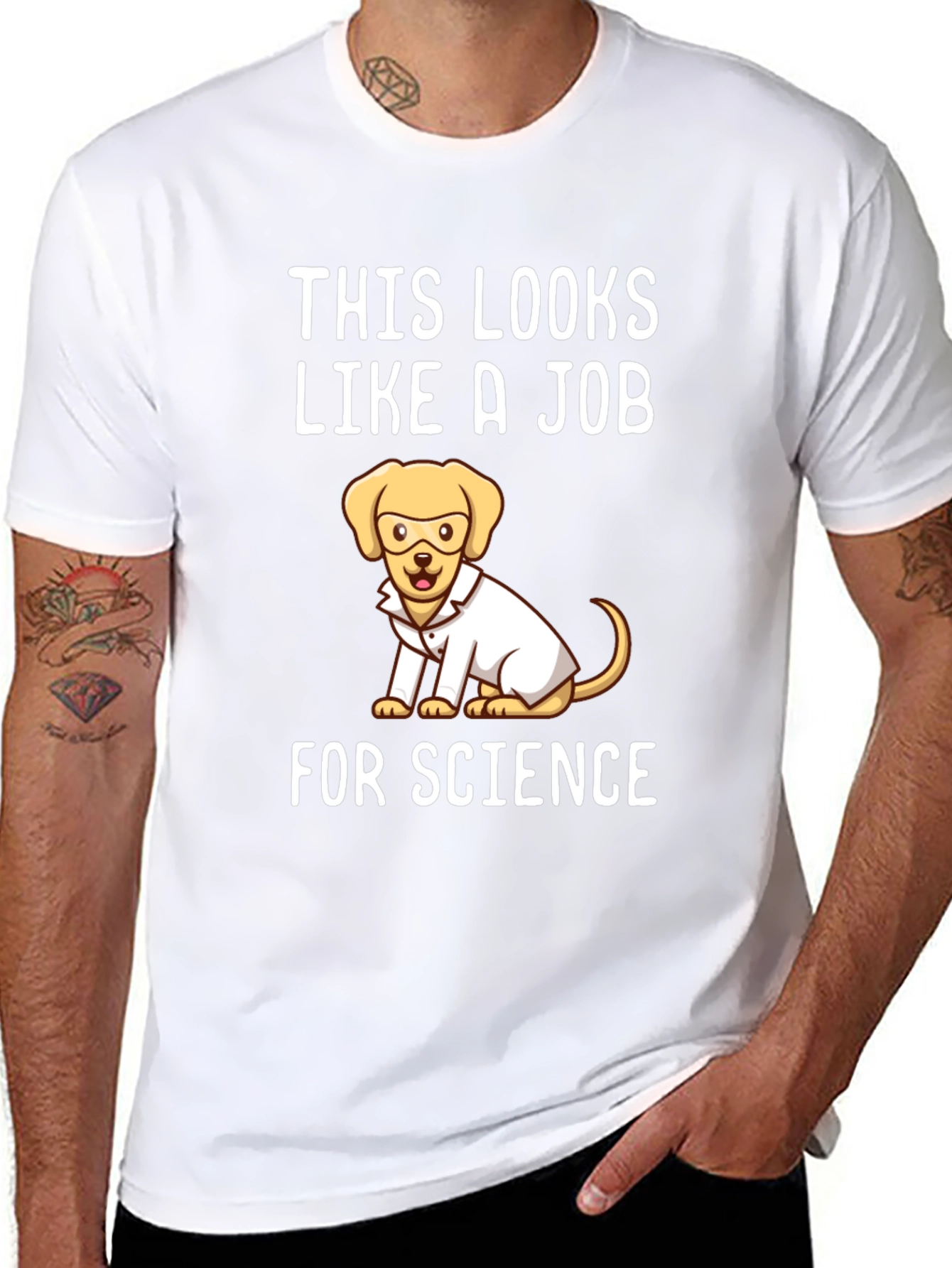 Science Dog T-Shirt - Funny Lab Coat Tee