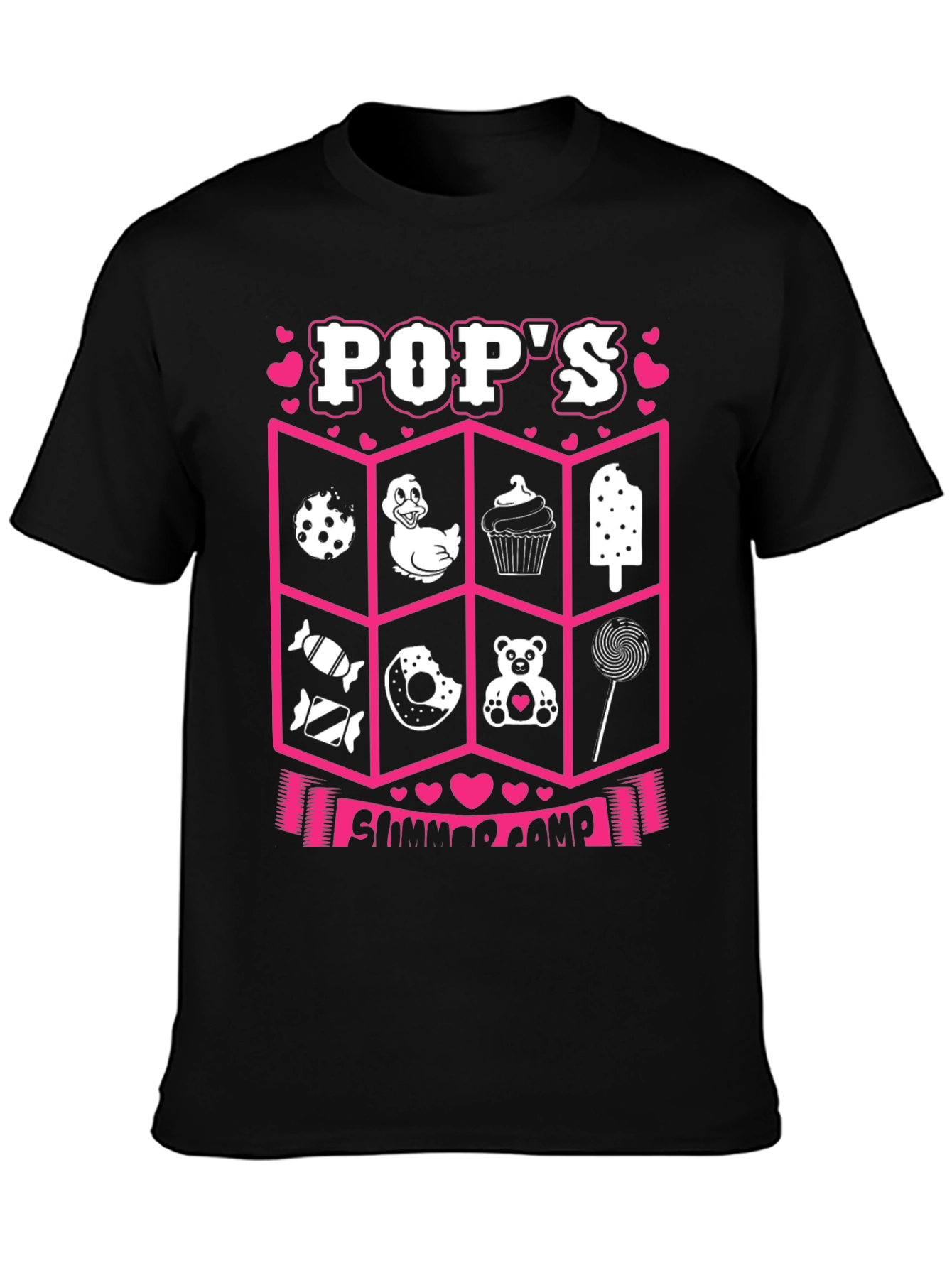 Pops Summer Camp Black T-Shirt