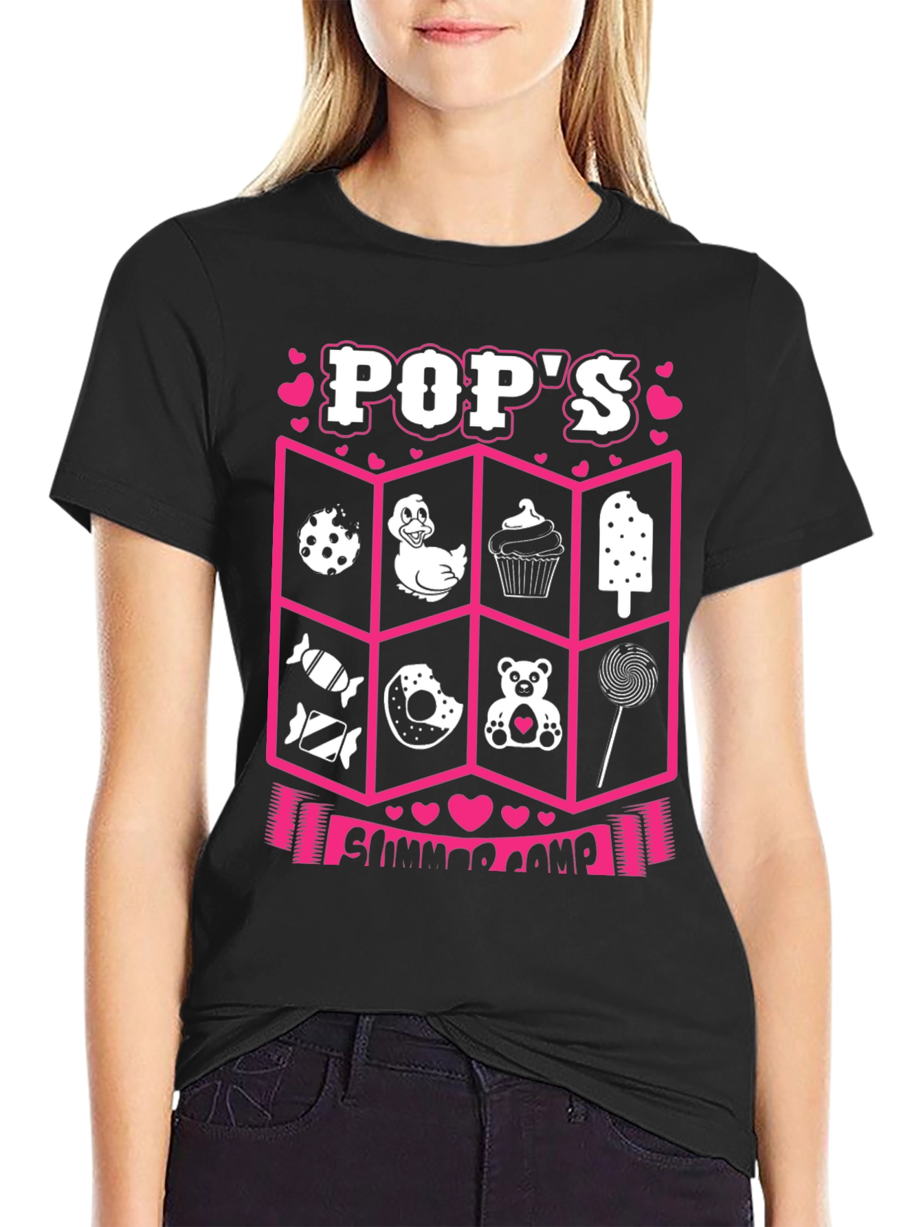 Pops Summer Camp Black T-Shirt