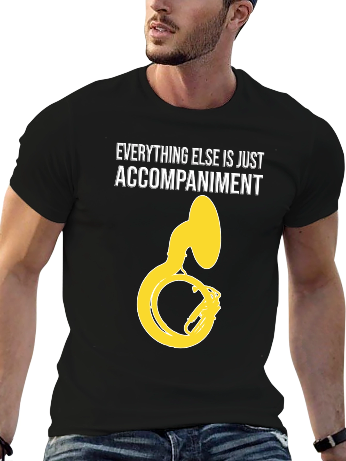 Everything Else Accompaniment Funny Tuba Player Black T-Shirt