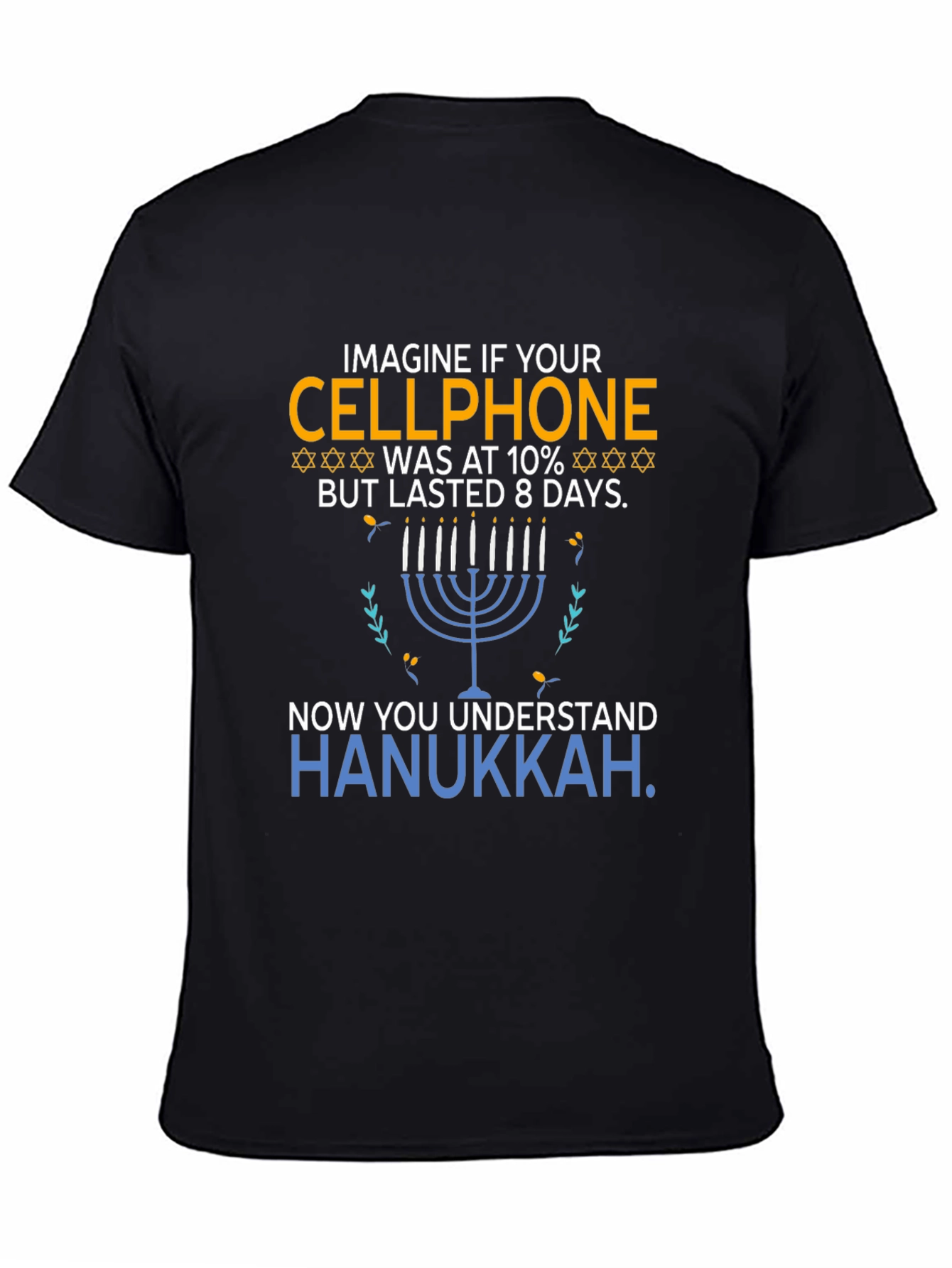 Hanukkah Cellphone T-Shirt Funny Jewish Holiday Tee
