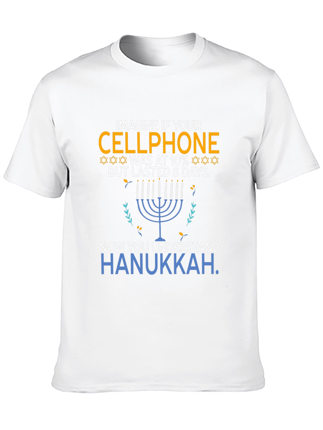 Hanukkah Cellphone T-Shirt Funny Jewish Holiday Tee