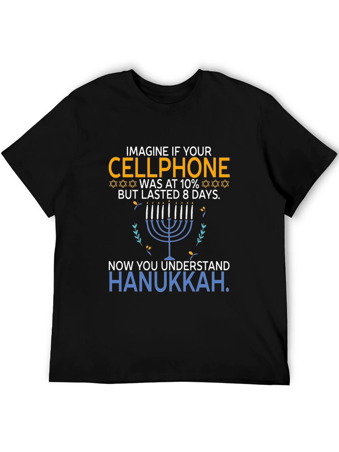 Hanukkah Cellphone T-Shirt Funny Jewish Holiday Tee
