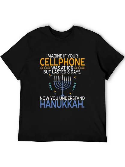 Hanukkah Cellphone T-Shirt Funny Jewish Holiday Tee