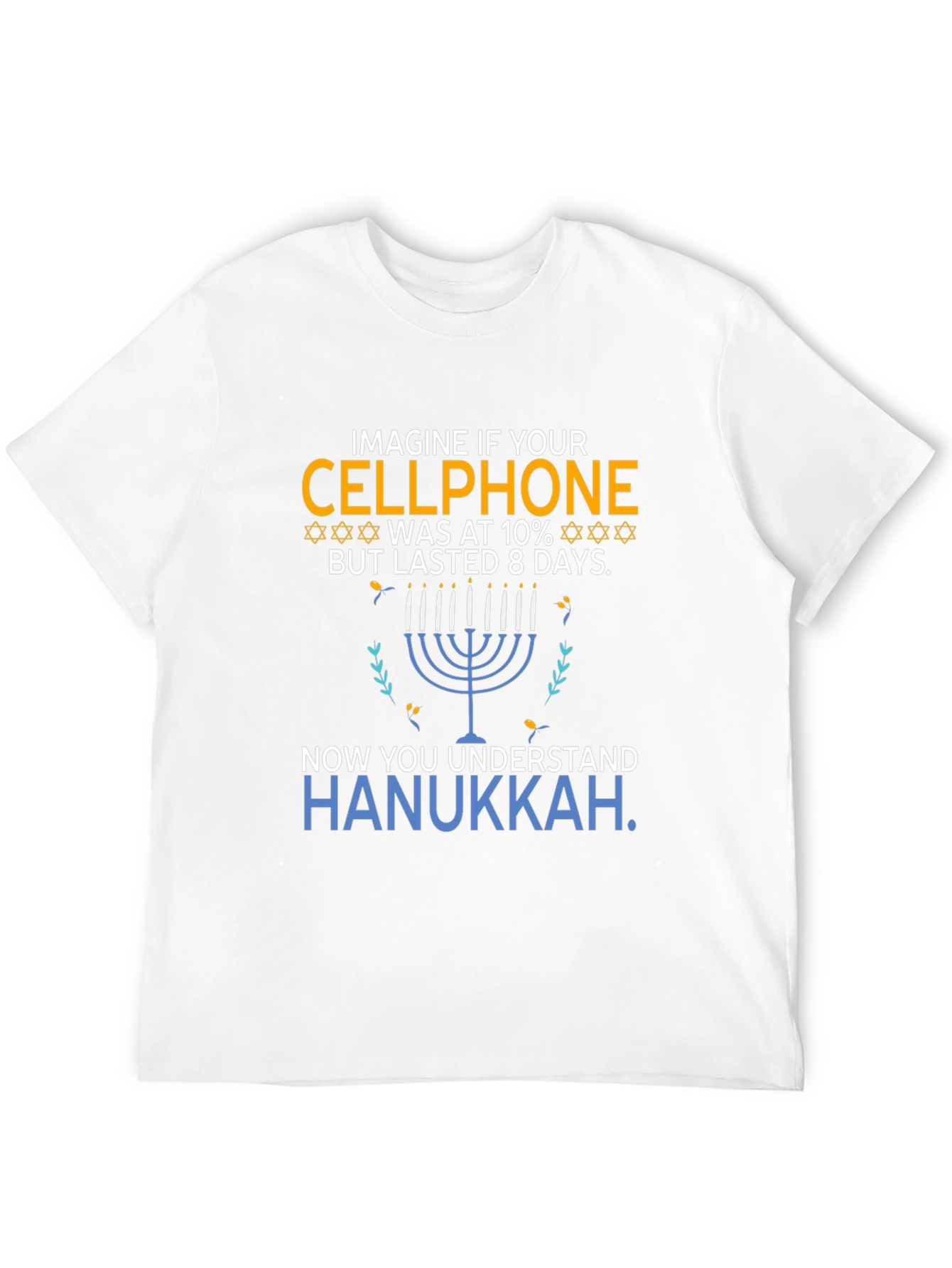 Hanukkah Cellphone T-Shirt Funny Jewish Holiday Tee