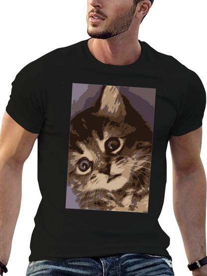 Curious Kitten Graphic Tee - Soft Cotton Comfort