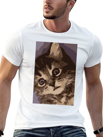 Curious Kitten Graphic Tee - Soft Cotton Comfort