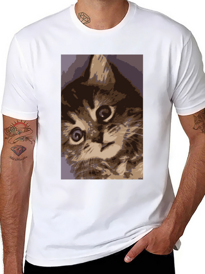Curious Kitten Graphic Tee - Soft Cotton Comfort