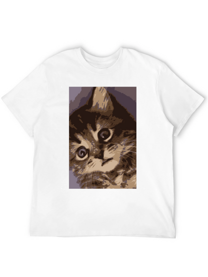 Curious Kitten Graphic Tee - Soft Cotton Comfort