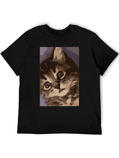 Curious Kitten Graphic Tee - Soft Cotton Comfort