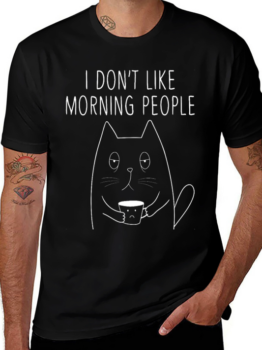 I Dont Like Morning People Cat T-Shirt