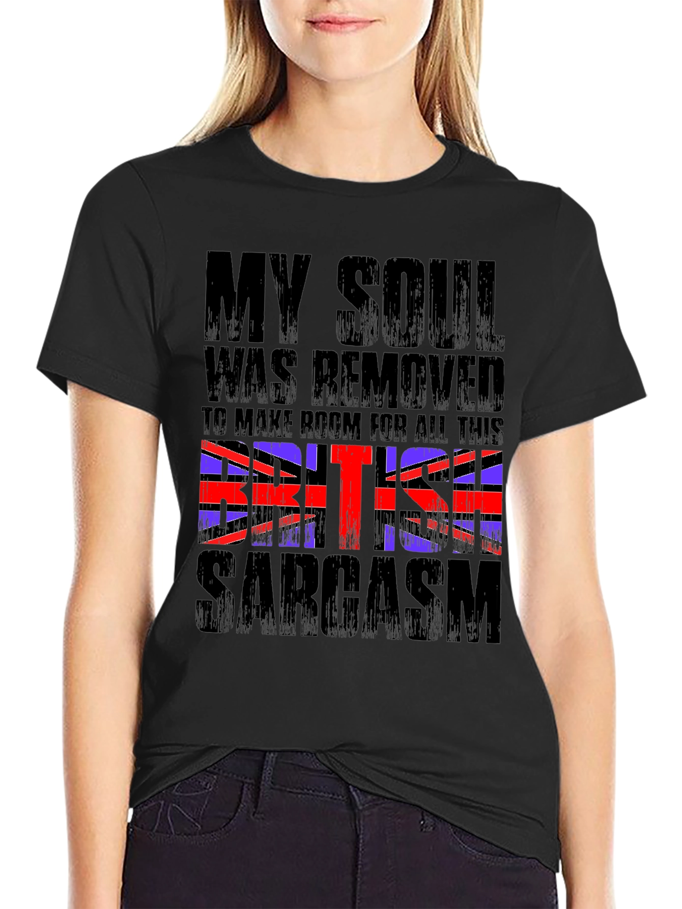 British Sarcasm Graphic Tee - Mens Black T-Shirt