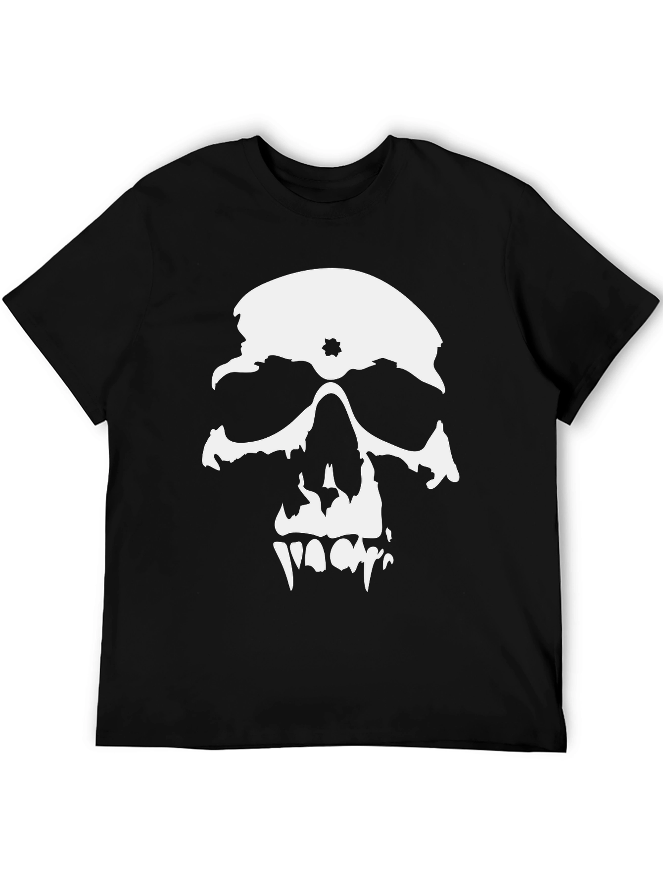 Skull Graphic Print Crew Neck T-Shirt