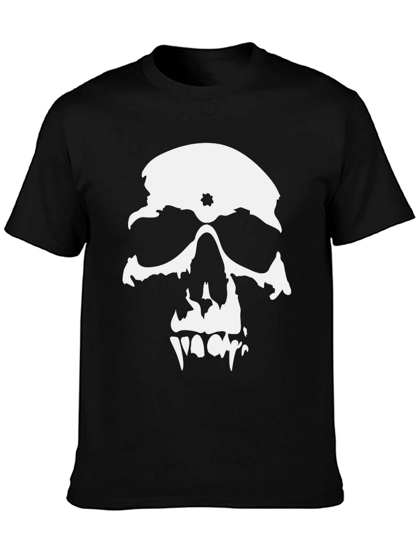 Skull Graphic Print Crew Neck T-Shirt