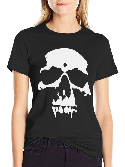 Skull Graphic Print Crew Neck T-Shirt