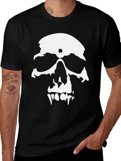 Skull Graphic Print Crew Neck T-Shirt