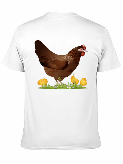Chicken and Chicks Graphic T-Shirt - Black
