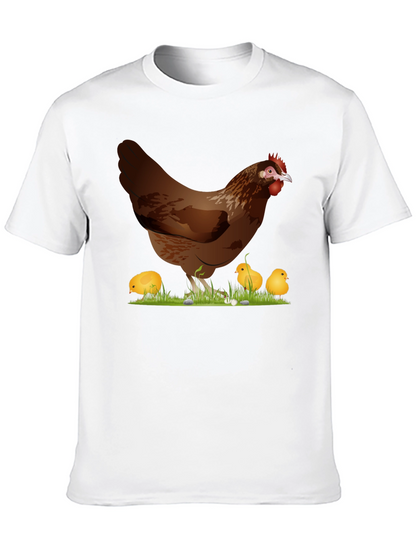 Chicken and Chicks Graphic T-Shirt - Black