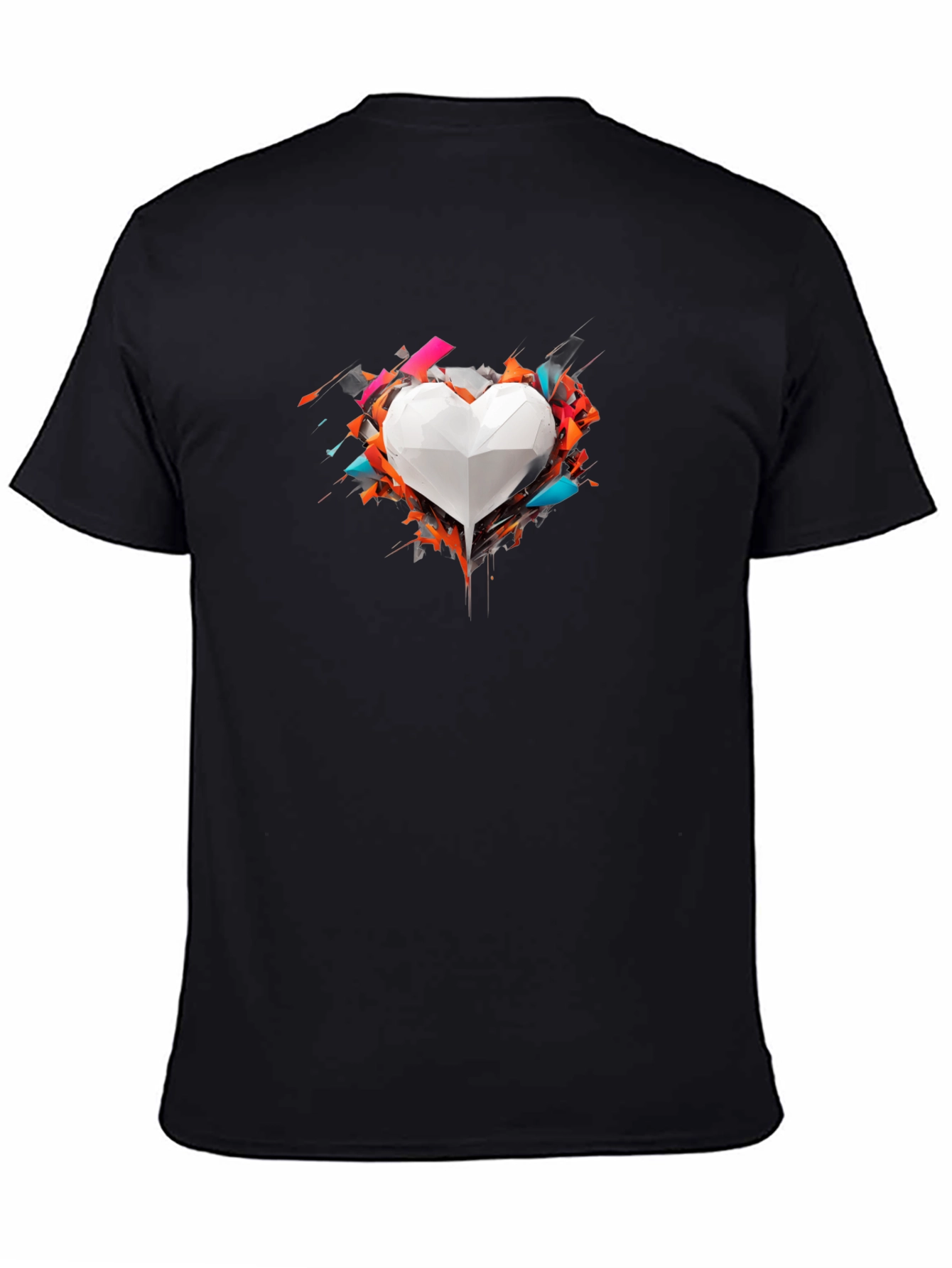 Geometric Heart Graphic Tee - Modern Art Shirt
