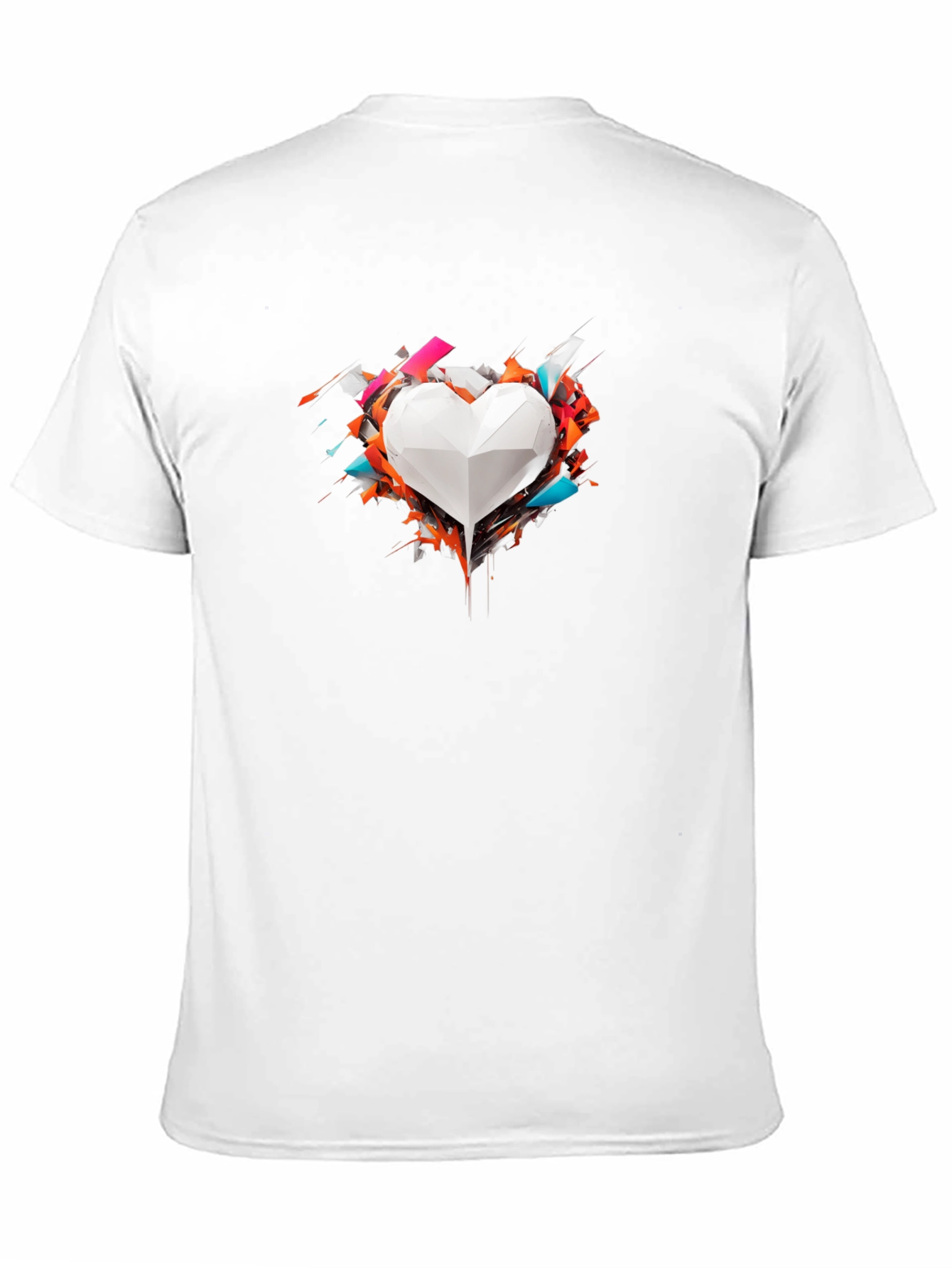Geometric Heart Graphic Tee - Modern Art Shirt