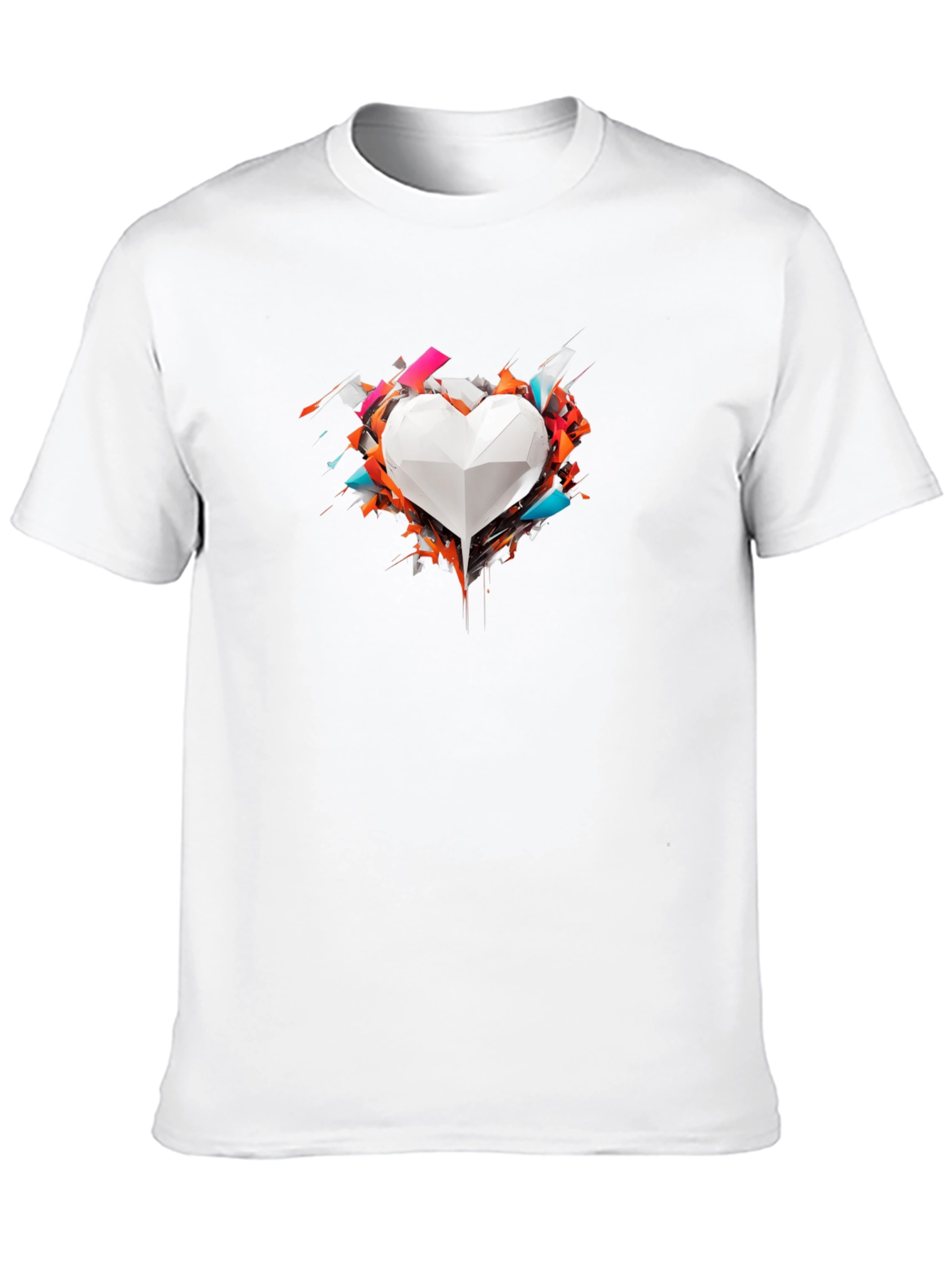 Geometric Heart Graphic Tee - Modern Art Shirt