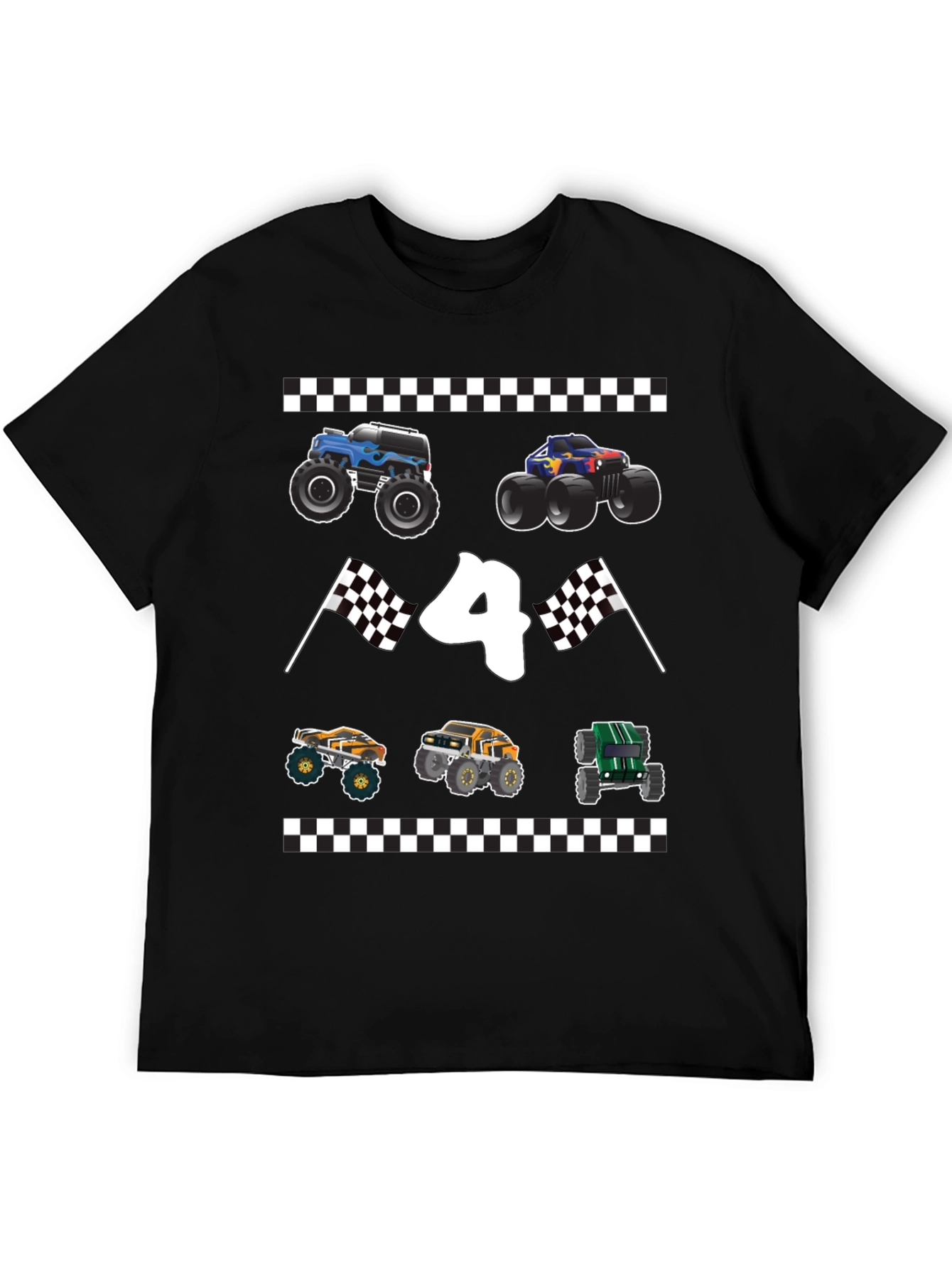 Monster Truck Birthday Shirt - Number 4