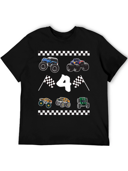 Monster Truck Birthday Shirt - Number 4
