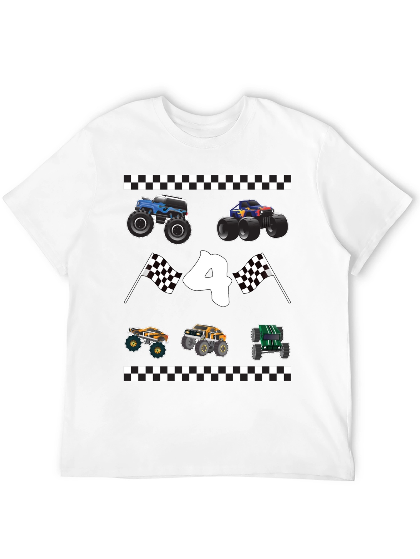 Monster Truck Birthday Shirt - Number 4