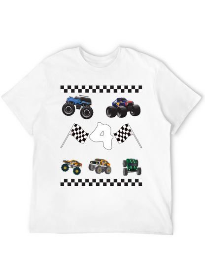 Monster Truck Birthday Shirt - Number 4