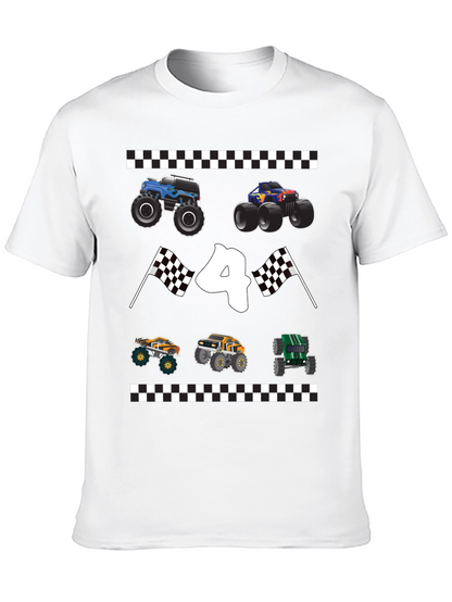 Monster Truck Birthday Shirt - Number 4