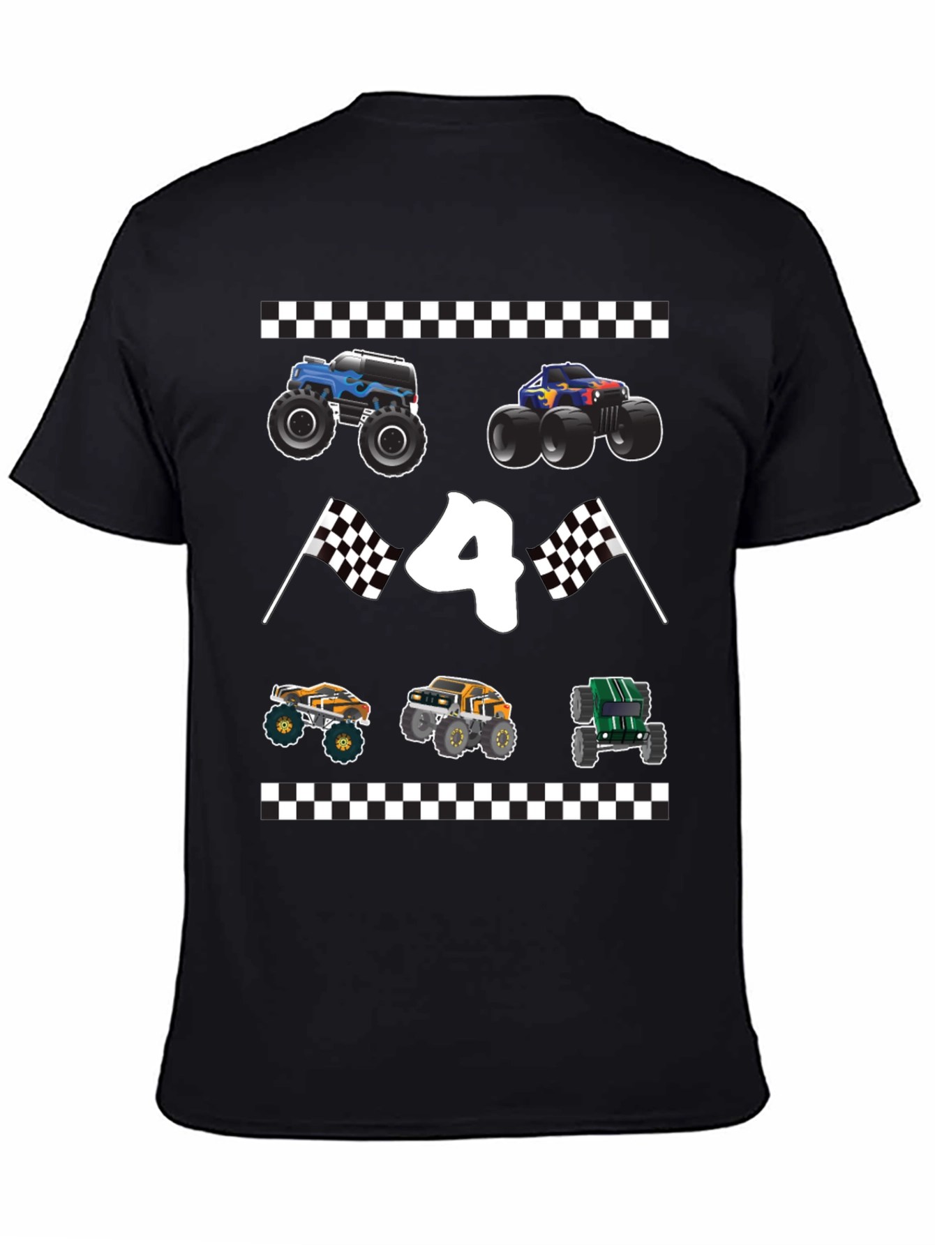 Monster Truck Birthday Shirt - Number 4