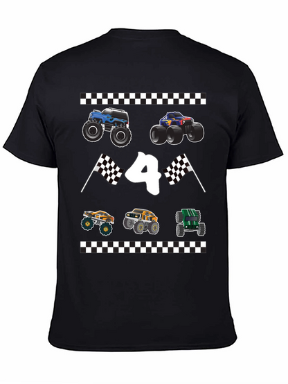 Monster Truck Birthday Shirt - Number 4