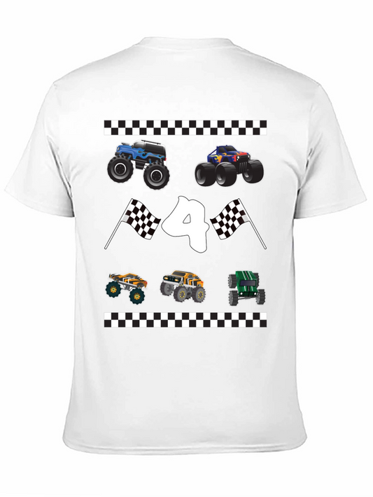 Monster Truck Birthday Shirt - Number 4