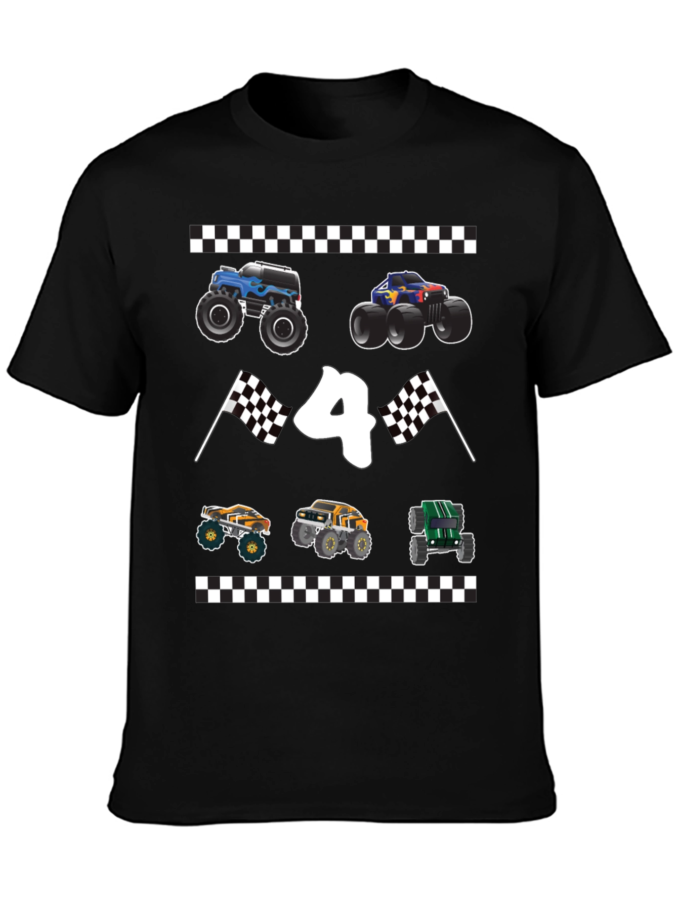 Monster Truck Birthday Shirt - Number 4
