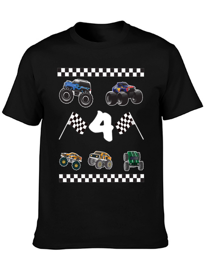 Monster Truck Birthday Shirt - Number 4