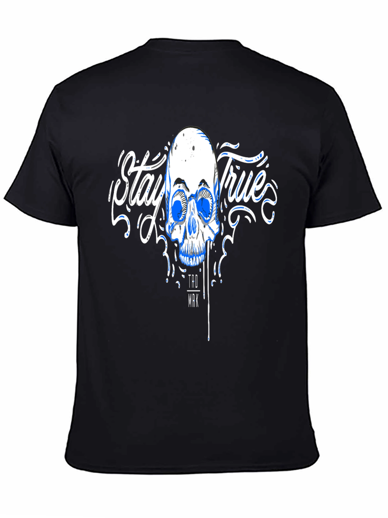 Stay True Skull Graphic Tee - Black