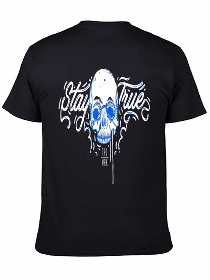 Stay True Skull Graphic Tee - Black
