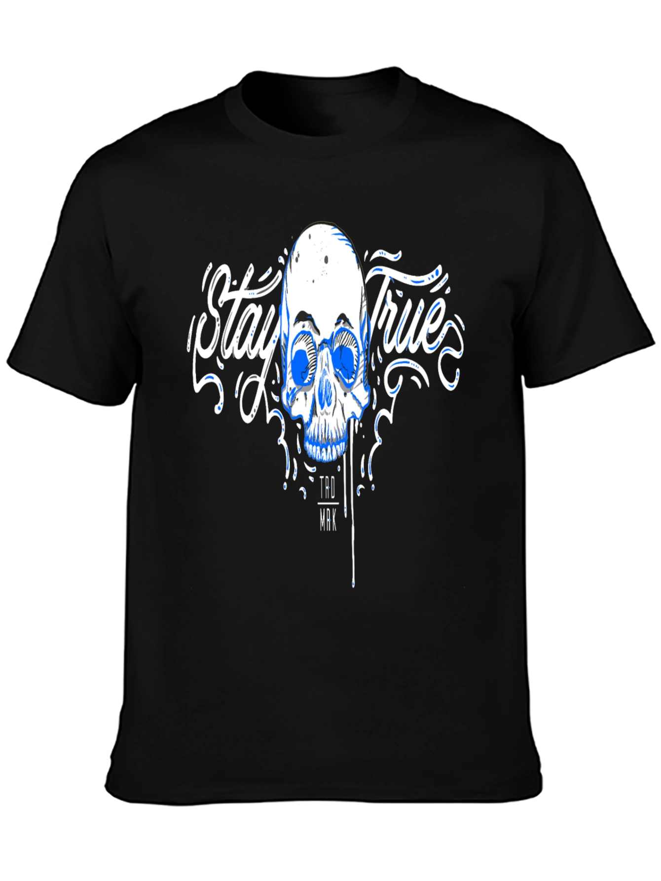 Stay True Skull Graphic Tee - Black