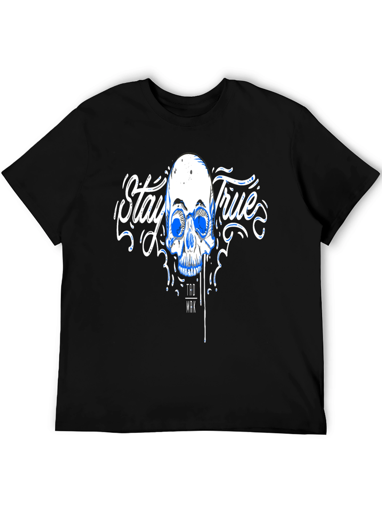Stay True Skull Graphic Tee - Black