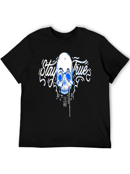 Stay True Skull Graphic Tee - Black