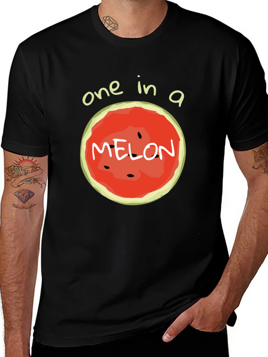 One in a Melon Graphic T-Shirt - Black Cotton Tee