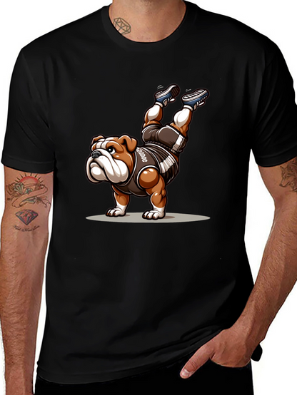 Bulldog Handstand Graphic Tee - Unique Design