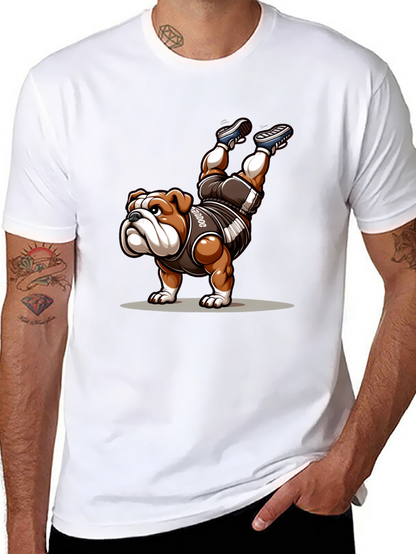 Bulldog Handstand Graphic Tee - Unique Design