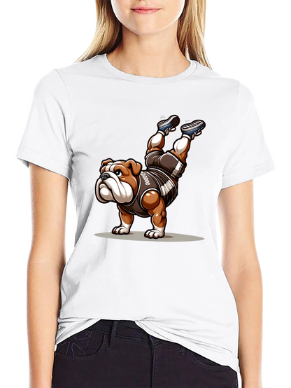 Bulldog Handstand Graphic Tee - Unique Design